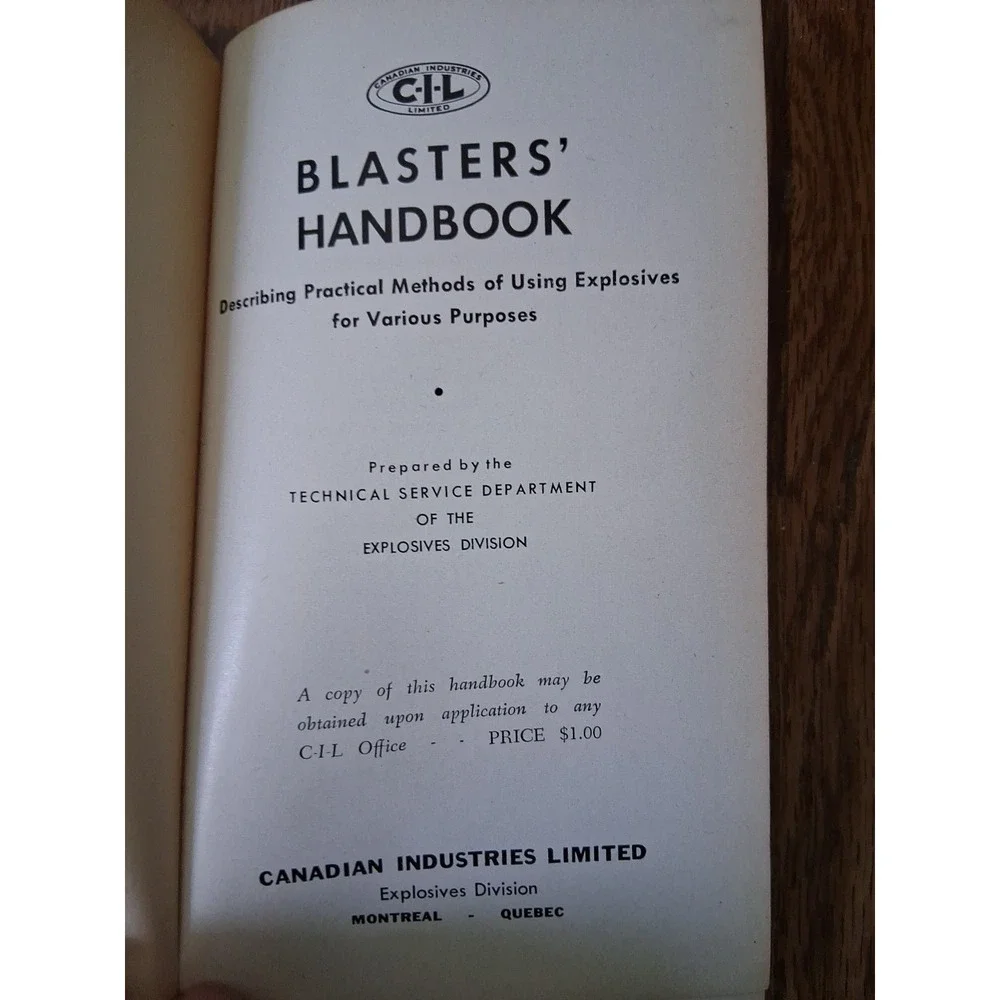 BLASTERS HANDBOOK 1949 MANUAL